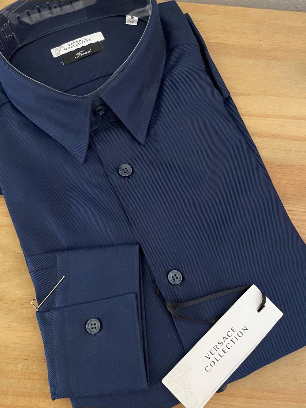 Versace Collection Men's Navy Dress Shirt